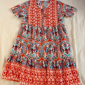 Colorful Floral Polyester Dress